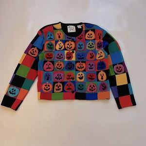 Vintage 90’s Michael Simon Halloween button front sweater.